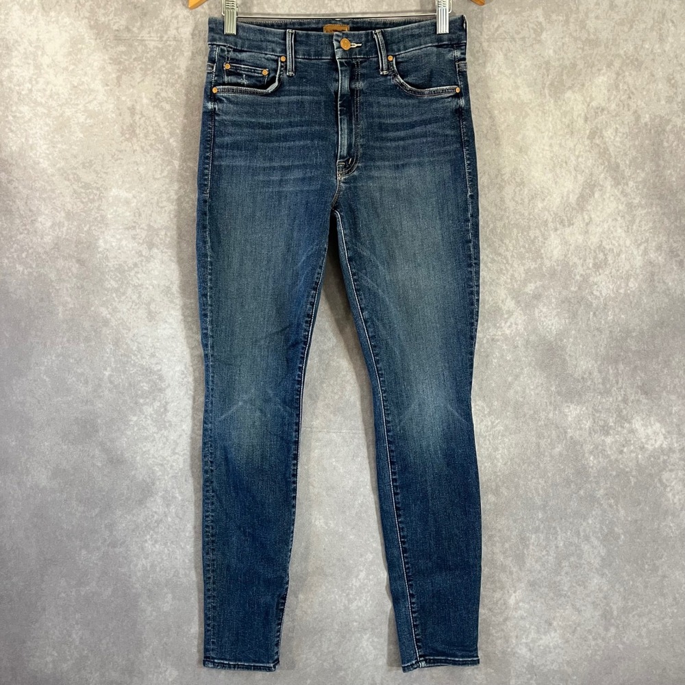 MOTHER High Waisted Looker Jeans Women 30 Blue Teaming Up Skinny 1221-104